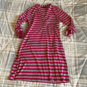 Ultra flirt pink and grey striped dress size small